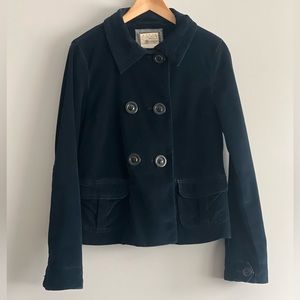 Levi's Women's Dark Blue Velvet Jacket Size M Fitted